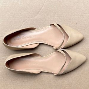SIGERSON MORRISON flats shoes leather pointed toe D’orsay cut out nude beige